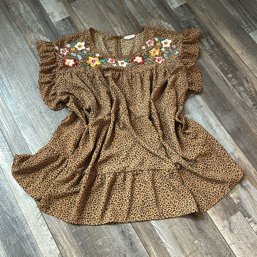 Oddi Leopard Embroidered Tunic Tank